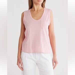 James Perse V-Neck Cotton Tank in Peony Size 1 (fits like 0-2 US) NWT